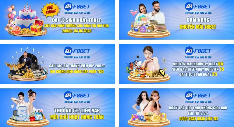Nhiều khuyến mãi hấp dẫn diễn ra tại F8BET casino