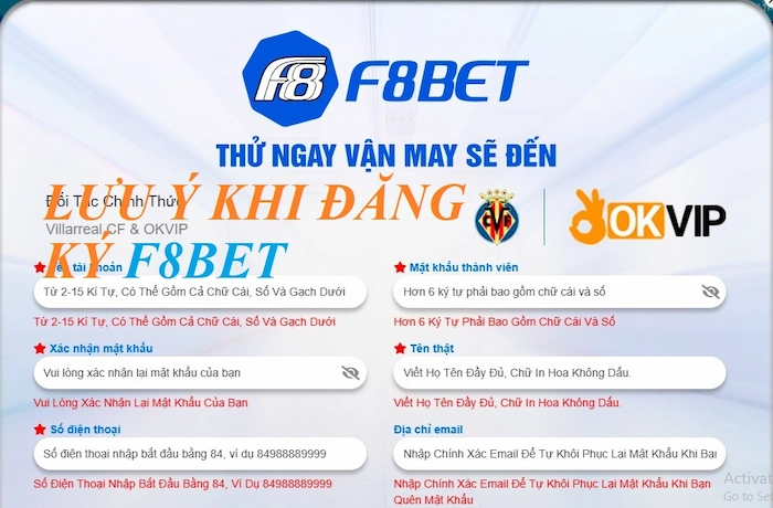 Những Lưu Ý Khi Đăng Ký