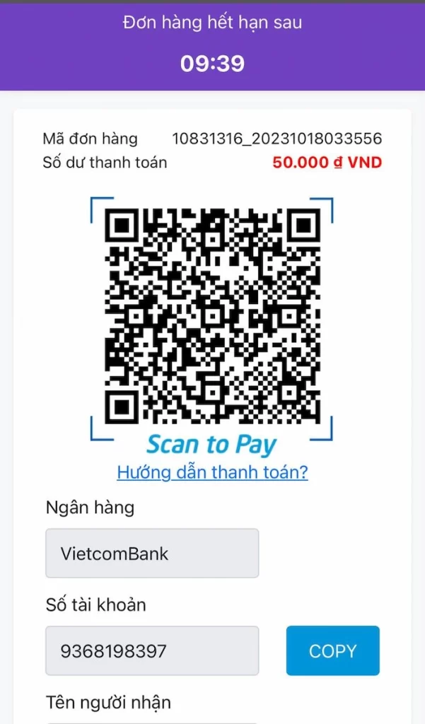 Chuyển Khoản Ngân Hàng
