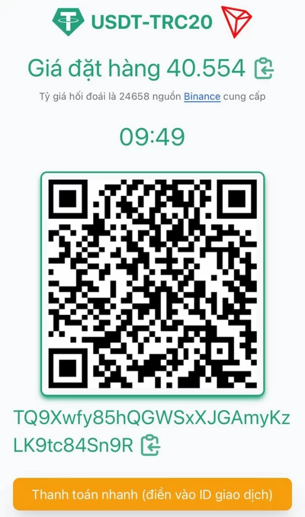 Hướng Dẫn Nạp Tiền USDT